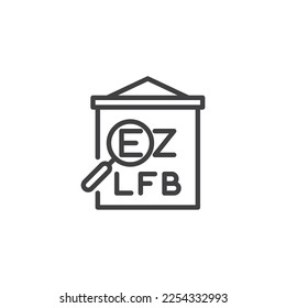 Eye examination chart line icon. linear style sign for mobile concept and web design. Vision eye test outline vector icon. Symbol, logo illustration. Vector graphics