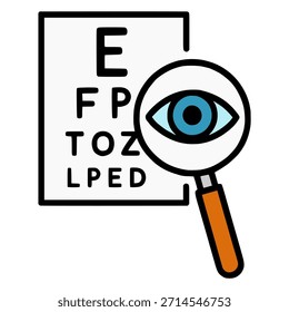 eye examination check up flat color vector illustration template design
