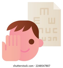 Eye examination design element for website, application, printing, document, poster design, etc.