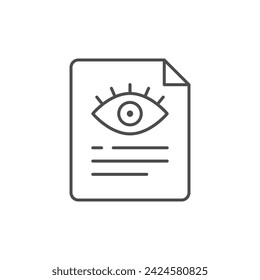 Eye examination document line icon