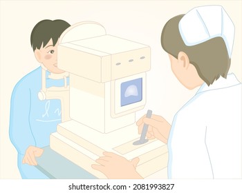 Eye Examination Hospital
 Vector İmage