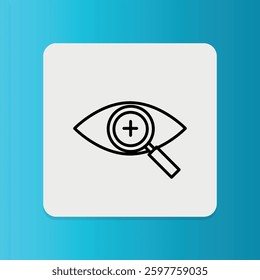 Eye Examination icon. Editable stroke. Vector illustration.	