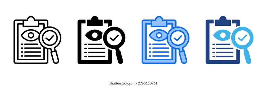Eye Examination icon set multiple style collection