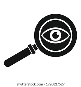 Eye examination magnifier icon. Simple illustration of eye examination magnifier vector icon for web design isolated on white background