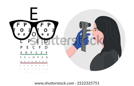 Eye examination and eye testing. Ophthalmology