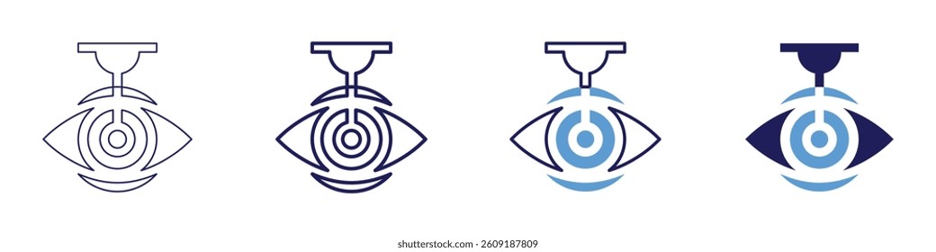 Eye excessive night glare icon in 4 different styles. Thin Line, Line, Bold Line, Duotone. Duotone style. Editable stroke.