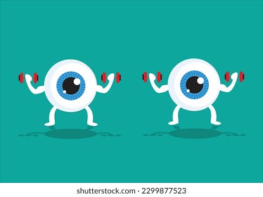 Eye Exercises cartoon concept. Editable Clip Art.