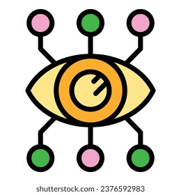 Vector de contorno de iconos de expertos oculares. Cuadro de negocios. Color de la oficina de trabajo plano