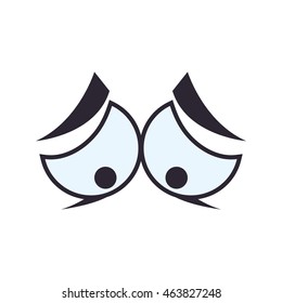eye expression cartoon look icon. Isolated and flat illustration. Vector graphic
