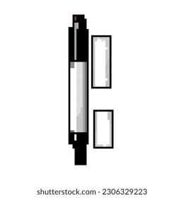 Augenbrauenstift-Spiel Pixel Kunst Retro-Vektorgrafik. Biss Augenbrauenstift. alte Vintage-Illustration