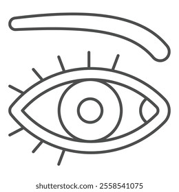 Eye and eyebrow thin line icon, optics and human vision concept. Vector graphics. Vision sign on white background, outline style icon for mobile or web design