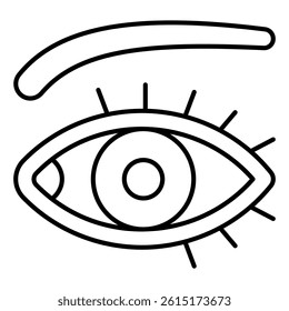 Eye and eyebrow thin line icon, optics and human vision concept. Vector graphics. Vision sign on white background, style mobile or design