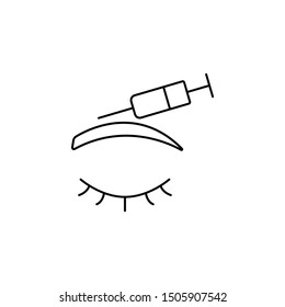 eye eyebrows surgery line icon on white background