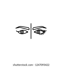 Eye, eyelash lamination icon. Element of anti aging outline icon for mobile concept and web apps. Thin line Eye, eyelash lamination icon can be used for web and mobile
