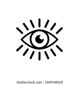 Eye with eyelashes icon. Look and Vision icon. Eye vector icon