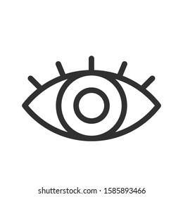 eye, eyelashes, linear icon. Editable stroke