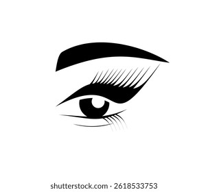 eye eyelashes logo in flat style. makeup icon for beauty salon. look, vision, ophthalmologist