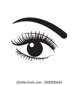 eye with eyelashes logo icon vector design