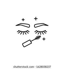 Eye, eyelashes, mascara, eyebrow icon. Simple line, outline vector makeup icons for ui and ux, website or mobile application
