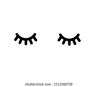 Eye Eyelashes On White Background Icon Stock Vector (Royalty Free ...