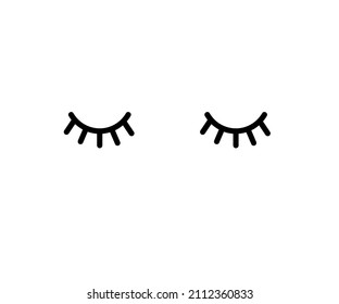 Eye and eyelashes on a white background. Icon. Vector illustration.