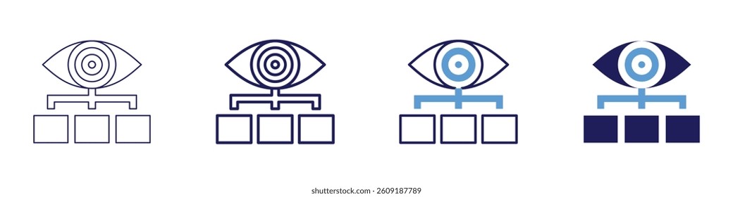 Eye eyelid pressure icon in 4 different styles. Thin Line, Line, Bold Line, Duotone. Duotone style. Editable stroke.
