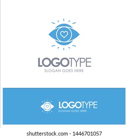 Eye, Eyes, Education, Light Blue Solid Logo with place for tagline