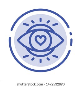 Eye, Eyes, Education, Light Blue Dotted Line Line Icon
