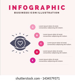 Eye, Eyes, Education, Light Solid Icon Infographics 5 Steps Presentation Background