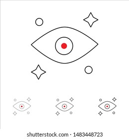 Eye, Eyes, Watching Bold and thin black line icon set