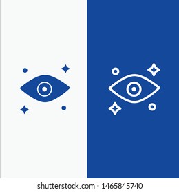 Eye, Eyes, Watching Line and Glyph Solid icon Blue banner Line and Glyph Solid icon Blue banner. Vector Icon Template background