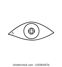 eye with farsightedness problems icon. Element of cyber security for mobile concept and web apps icon. Thin line icon for website design and development, app development