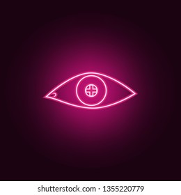 eye with farsightedness problems icon. Elements of Medicine in neon style icons. Simple icon for websites, web design, mobile app, info graphics