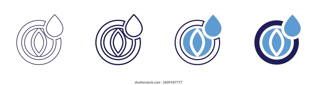 Eye fatigue from reading icon in 4 different styles. Thin Line, Line, Bold Line, Duotone. Duotone style. Editable stroke.