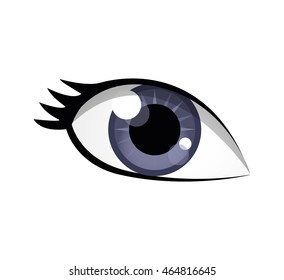 eye female look vision optical  icon. Isolated and flat illustration. Vector graphic