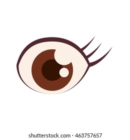 Eye female view brown look icon. Isolated and flat illustration. Vector graphic