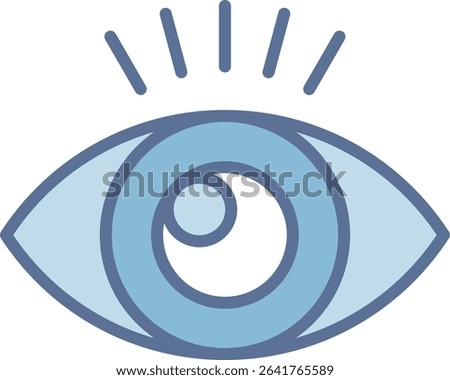 Eye Filled Blue Tone Icon