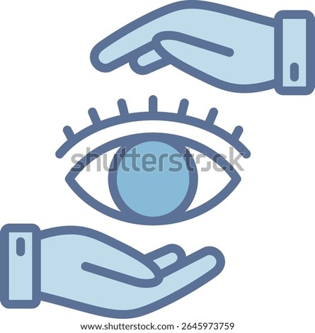 Eye Filled Blue Tone Icon