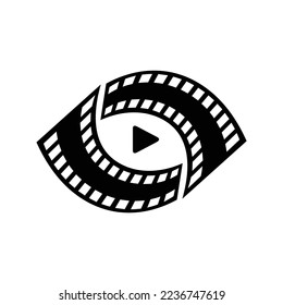 eye film play logo icon template