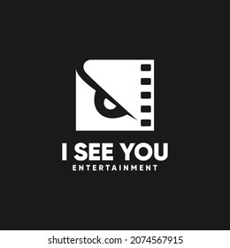 eye film strip movie entertainment logo inspiration