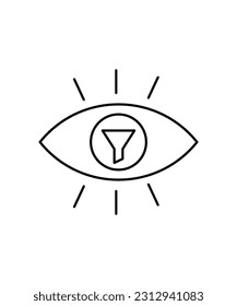 eye with filter icon, vector best line icon.