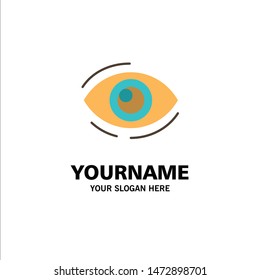 Eye, Find, Look, Looking, Search, See, View Business Logo Template. Flat Color