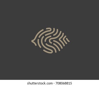 Eye fingerprint vector logo design. Scan vision creative logotype. 