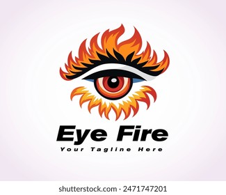 eye fire logo design template illustration inspiration
