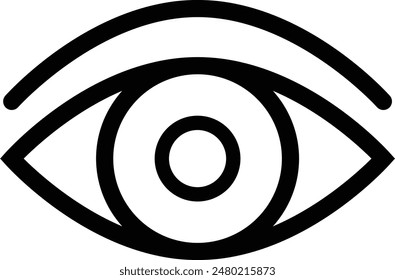 Eye flat black vector icon.