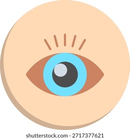 Icono de estilo de círculo plano de ojo