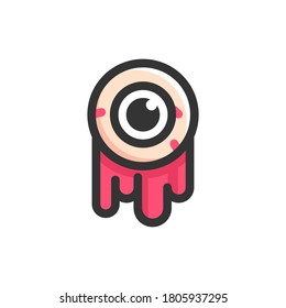 eye flat and fill halloween icon 