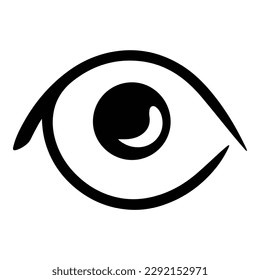 Icono plano ocular aislado en fondo blanco