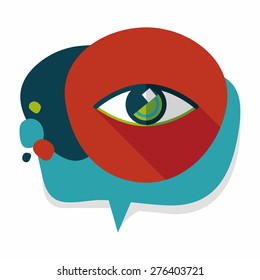 Eye flat icon with long shadow