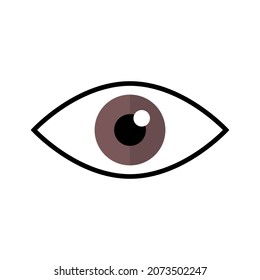 Eye flat icon on white background